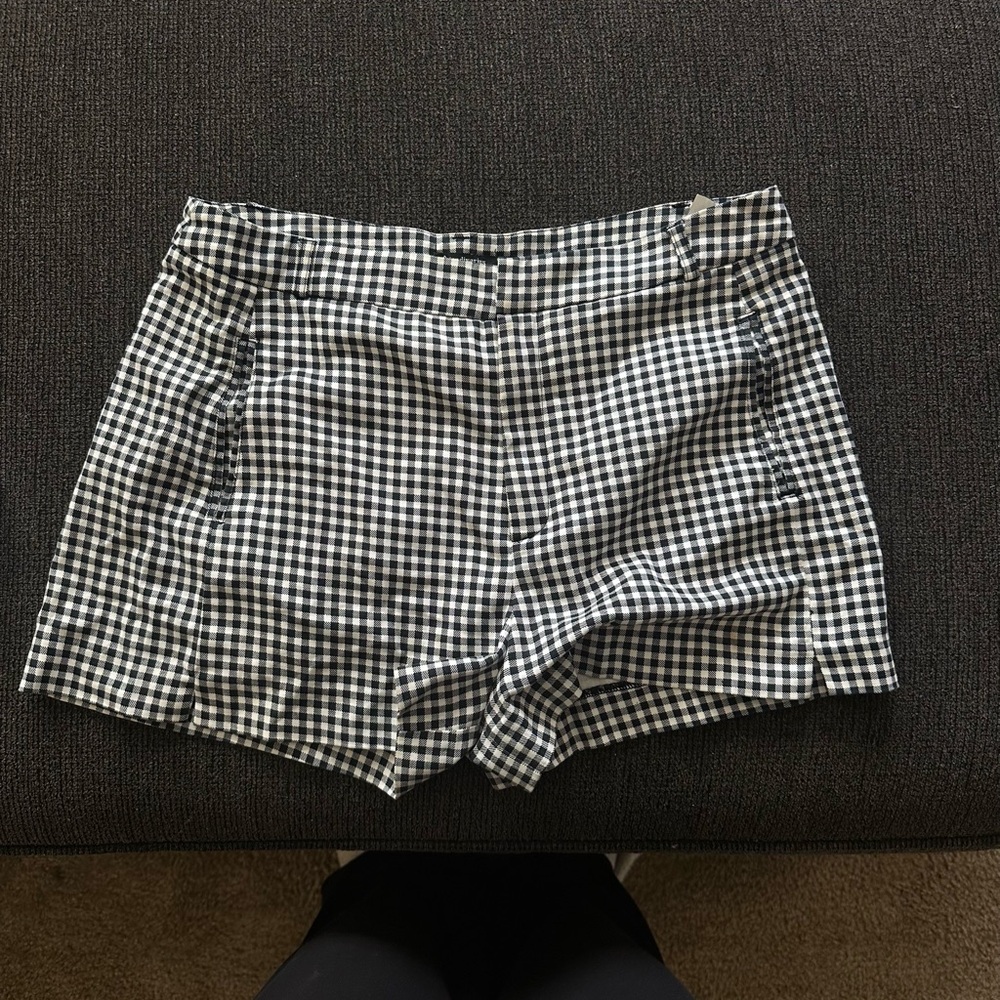 Stradivarius Black and White High Waist Shorts
